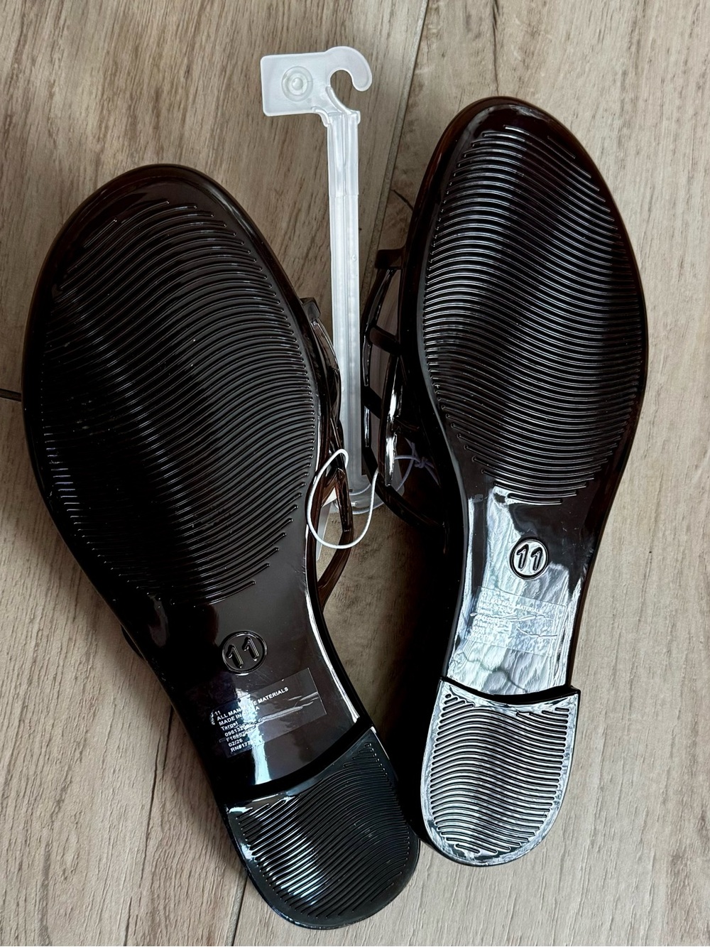 NWT a new day Tan Footbed with Dark Brown Lattice Slide Sandals - Women's Size11 - Picture 3 of 4